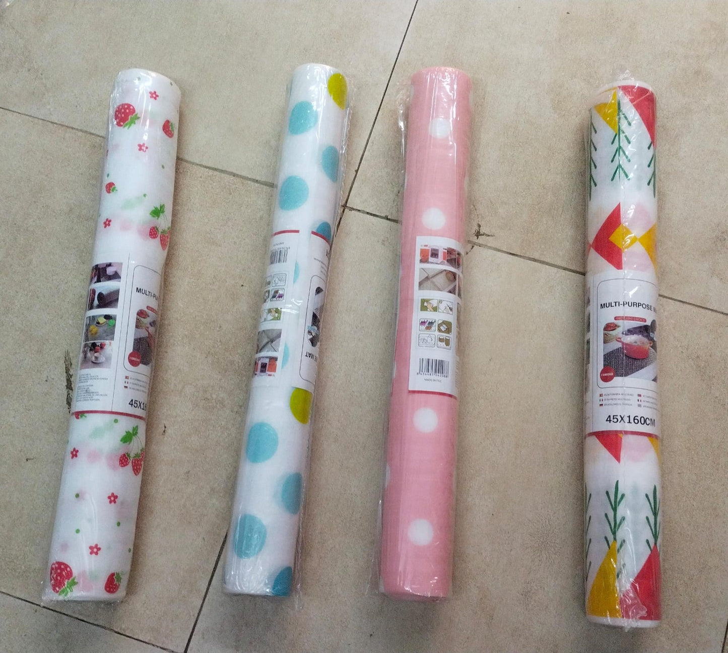Refrigerator Mats Shelf Liners Fridge Mats Drawer Table (- size 45x160cm - multicolor/random design)
