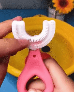 (Without Box)1 PC - 360 Degree U-Shaped Baby Toothbrush Children Child Toothbrush Teethers Baby Brush Silicone Kids Teeth Oral Care Cleaning