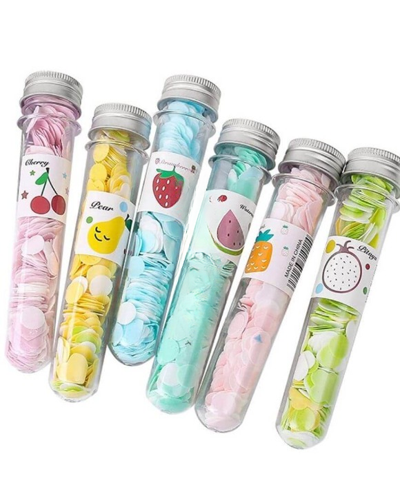 100 PC's tube disposable Paper Soap Disposable Paper Soap With Bottle Multi-color.