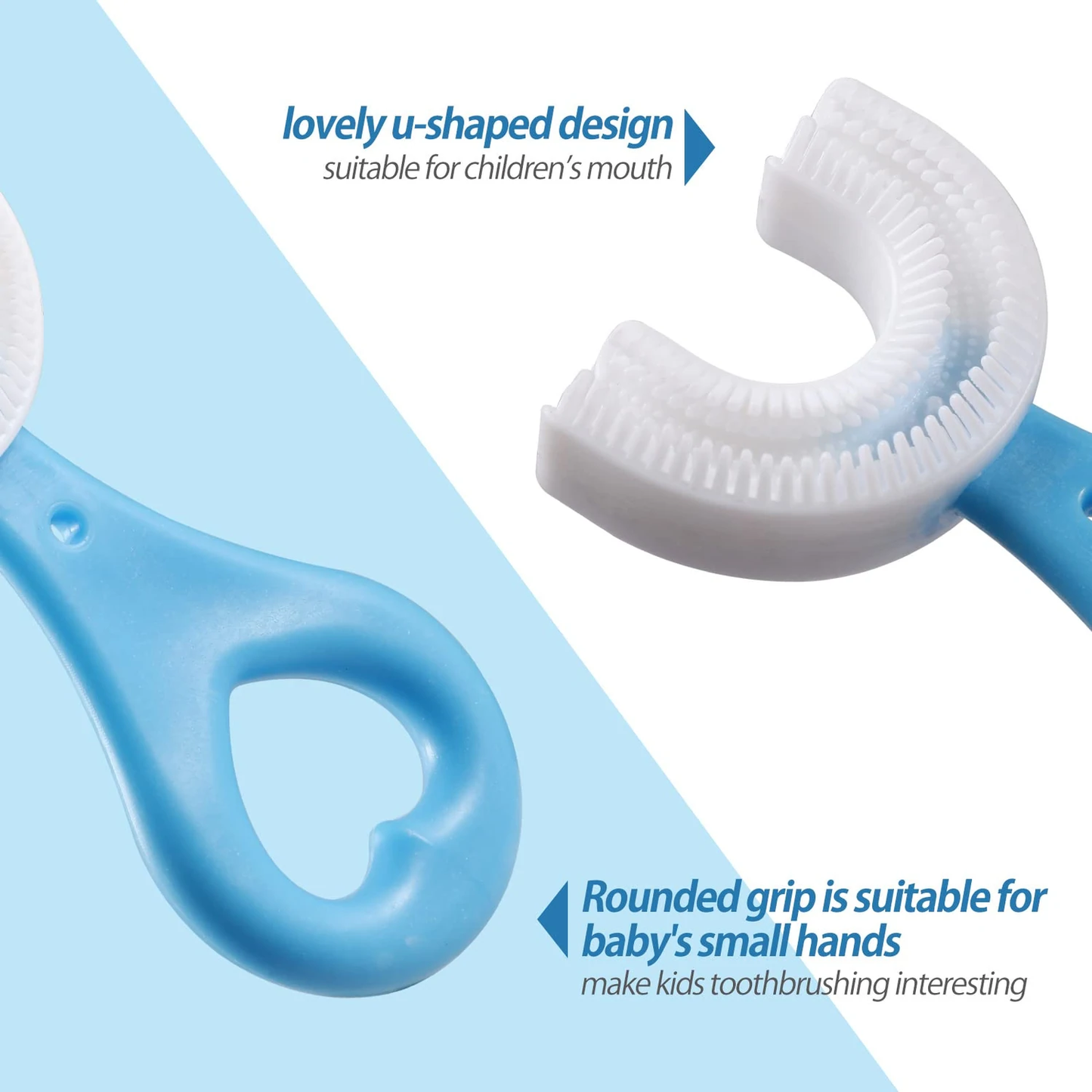 (Without Box)1 PC - 360 Degree U-Shaped Baby Toothbrush Children Child Toothbrush Teethers Baby Brush Silicone Kids Teeth Oral Care Cleaning