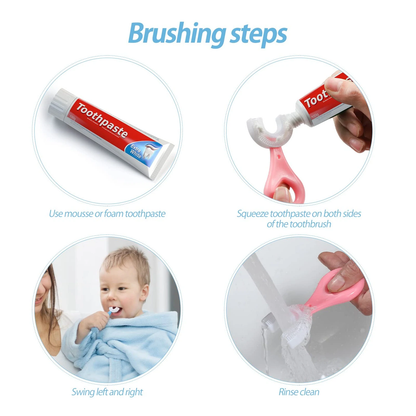 (Without Box)1 PC - 360 Degree U-Shaped Baby Toothbrush Children Child Toothbrush Teethers Baby Brush Silicone Kids Teeth Oral Care Cleaning