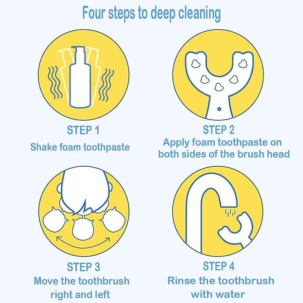 (Without Box)1 PC - 360 Degree U-Shaped Baby Toothbrush Children Child Toothbrush Teethers Baby Brush Silicone Kids Teeth Oral Care Cleaning