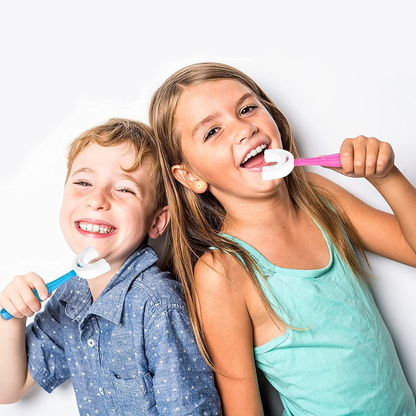 (Without Box)1 PC - 360 Degree U-Shaped Baby Toothbrush Children Child Toothbrush Teethers Baby Brush Silicone Kids Teeth Oral Care Cleaning