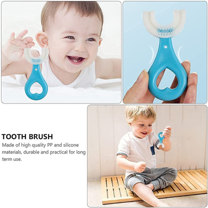 (Without Box)1 PC - 360 Degree U-Shaped Baby Toothbrush Children Child Toothbrush Teethers Baby Brush Silicone Kids Teeth Oral Care Cleaning