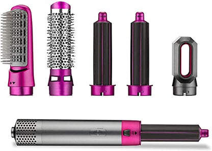 5 in 1 Electric Hair Dryer Brush | Blow Dryer Hair Comb Curling Wand Detachable Brush Kit Negative Ion Straightener Hair Curler