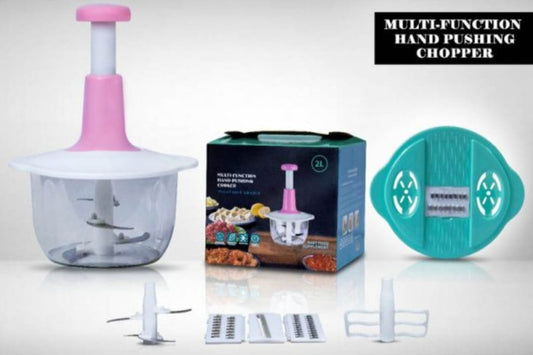 Multifunctional Manual Pushing Chopper with Beater & (Grater , Shredder, Slicer Plate) High Quality
