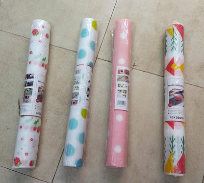 Refrigerator Mats Shelf Liners Fridge Mats Drawer Table (- size 45x160cm - multicolor/random design)