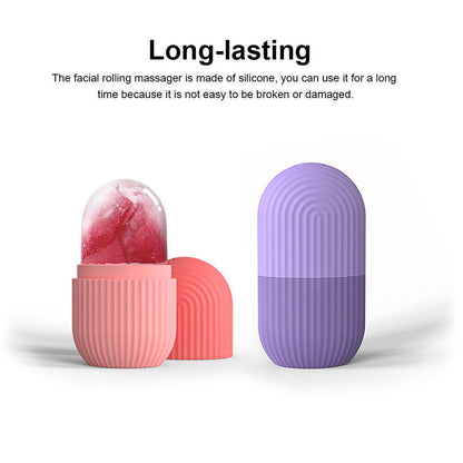 Face Ice Roller Silicone Facial Massager to Enhance Skin Glow, Without box