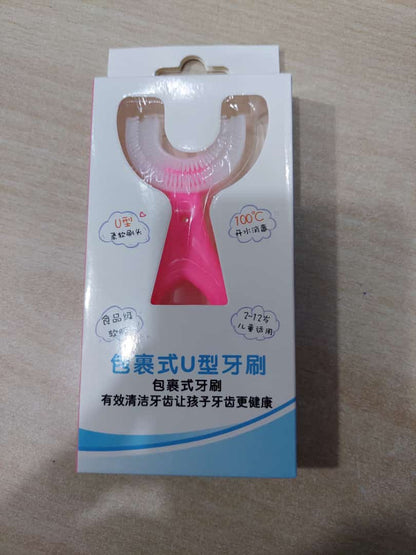 (Without Box)1 PC - 360 Degree U-Shaped Baby Toothbrush Children Child Toothbrush Teethers Baby Brush Silicone Kids Teeth Oral Care Cleaning