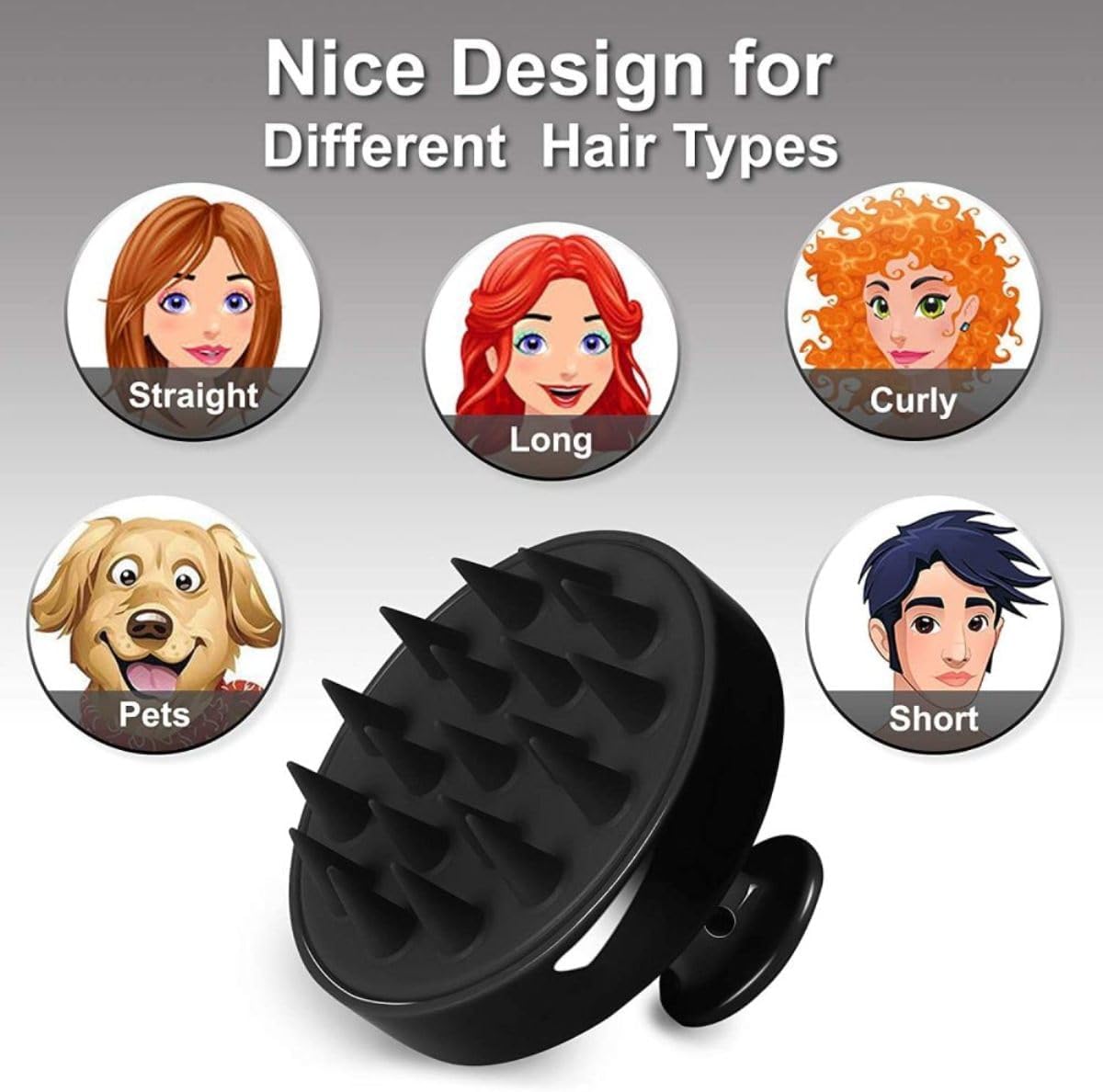 1 Piece Scalp Shampoo Massager Brush | Scalp Hair Scrubber With Soft Bristles For All Type Of Hairs