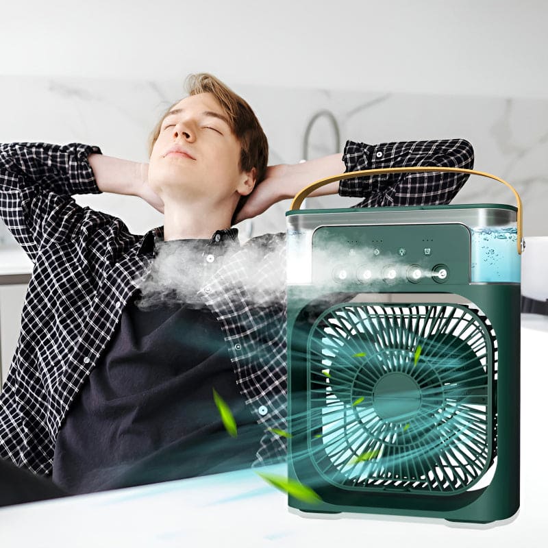 Portable Air Conditioner Fan USB Electric Fan with LED Night Light, Fine Mist Water, and Humidifier Function | Led Night Light Water Mist - 10 inch Big Size