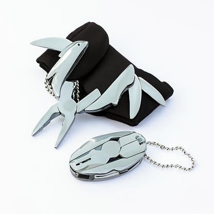 Stainless Steel Outdoor Portable Multitool Plier Knife Key Chain Screwdriver Mini Multi Tools With Leather Pouch For Camping, Hiking, And Everyday Use