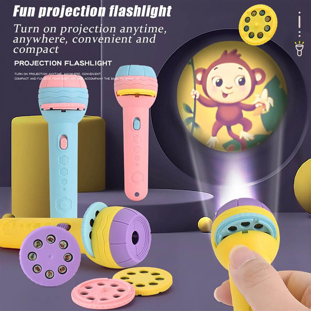 Children’s Slide Projector Torch With 1 Reels Slide | Dinosaur & Animal Patterns | Bedtime Night Light | Educational Toy
