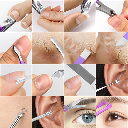 22-in-1 Stainless Steel Nail Care Kit – Manicure & Pedicure Tool Set with Earwax Kit