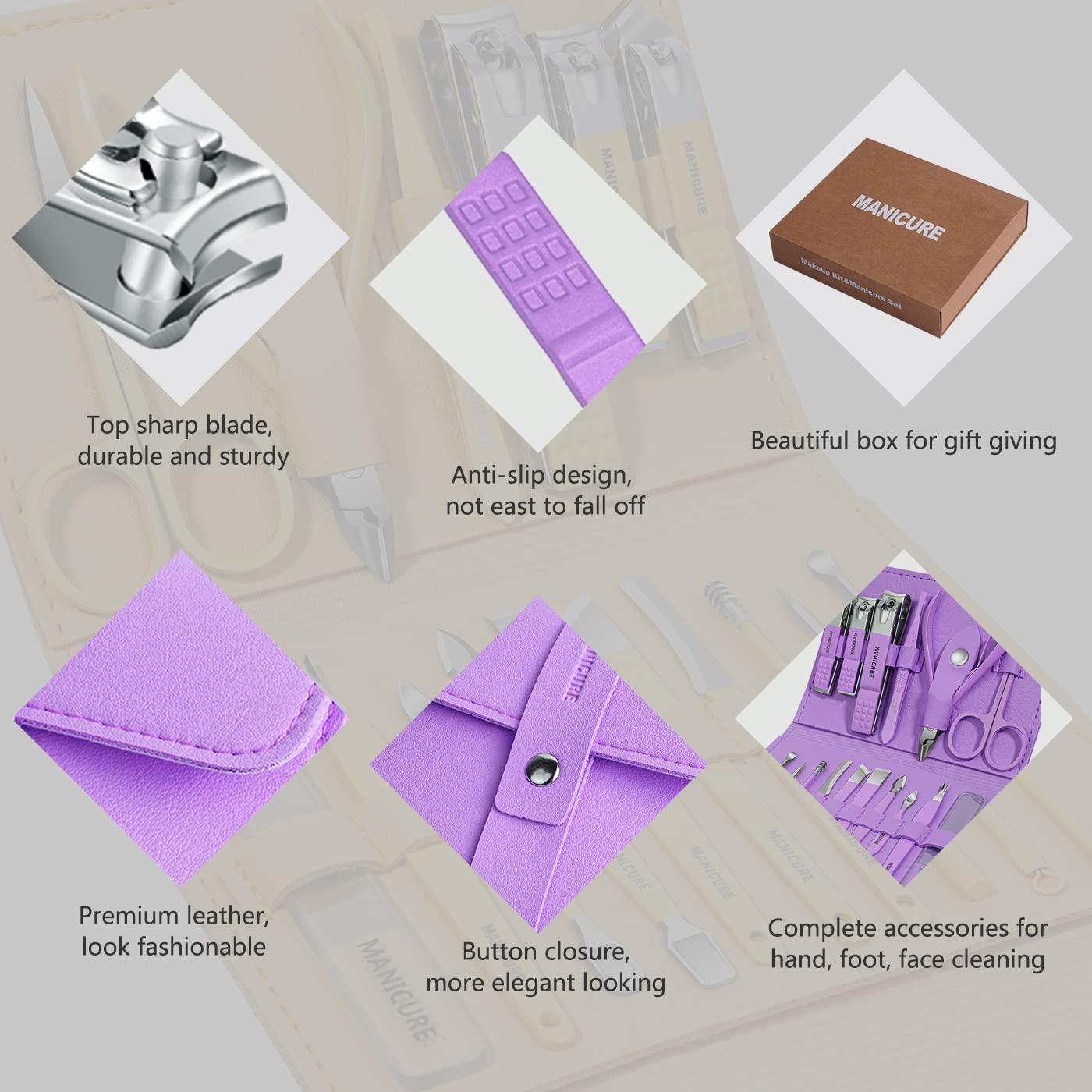 22-in-1 Stainless Steel Nail Care Kit – Manicure & Pedicure Tool Set with Earwax Kit