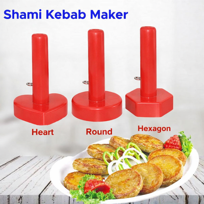 Kabab Maker Set of 3 Pcs (Heart, Round, Hexagon)
