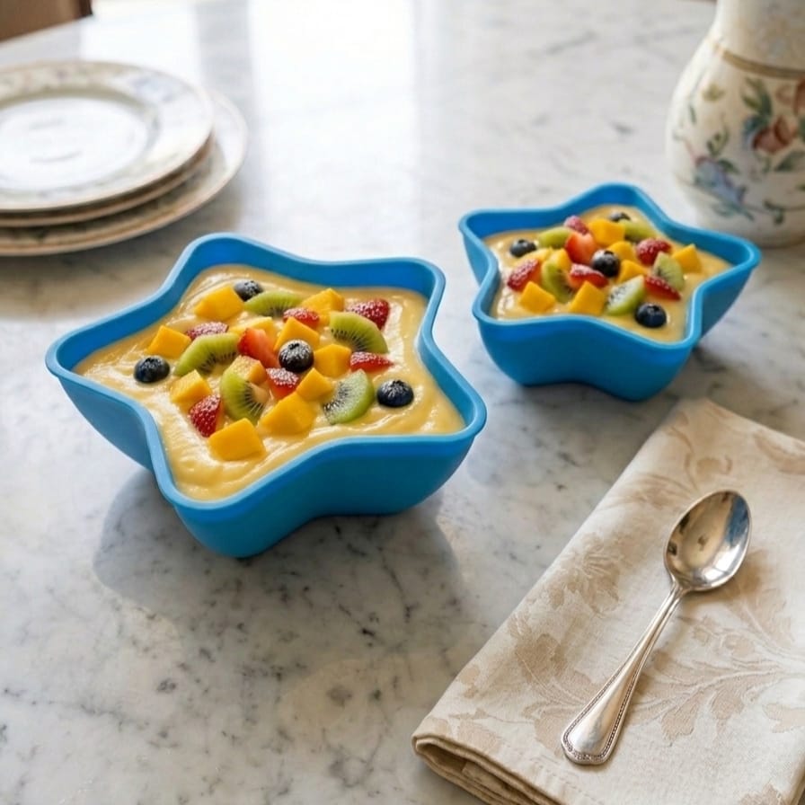 1 PCs Custard Star Bowl Elegant Design Dessert Serving Bowl for Custard Pudding Fruit and Sweets