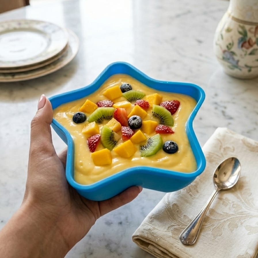 1 PCs Custard Star Bowl Elegant Design Dessert Serving Bowl for Custard Pudding Fruit and Sweets