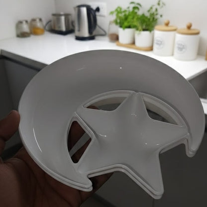1 PCs Moon Star Serving Plate – Decorative Dessert & Snack Plate, Stylish Star & Moon Design Dish
