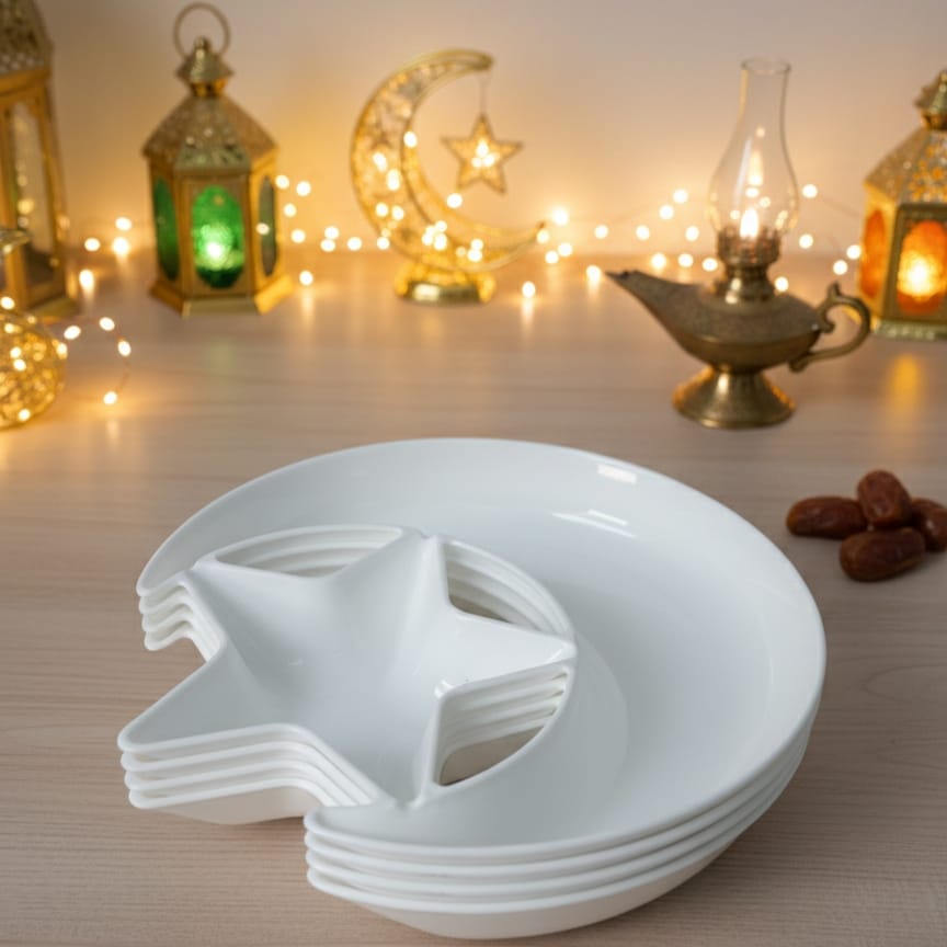 1 PCs Moon Star Serving Plate – Decorative Dessert & Snack Plate, Stylish Star & Moon Design Dish