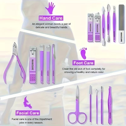 22-in-1 Stainless Steel Nail Care Kit – Manicure & Pedicure Tool Set with Earwax Kit