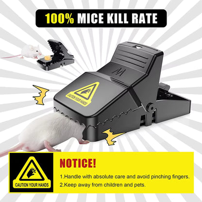 Best Seller Catcher Automatic Spring Reusable Plastic Black Rat Mice Mouse Traps - Pack of 3