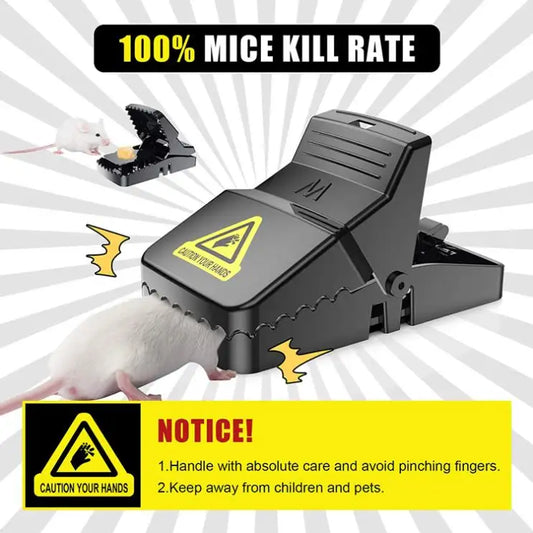 Best Seller Catcher Automatic Spring Reusable Plastic Black Rat Mice Mouse Traps - Pack of 3