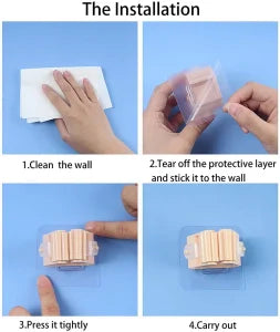 Pack of 3 Mop and Broom Self Adhesive Holder Wall Mount Magic Hanger Organizer Cleaning Tools Storage Mop Rack