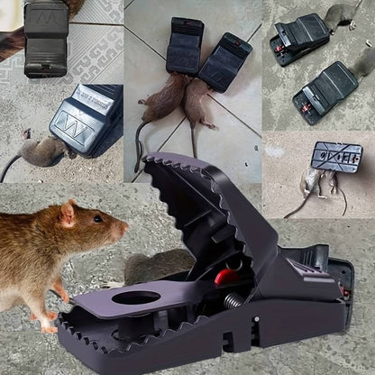 Best Seller Catcher Automatic Spring Reusable Plastic Black Rat Mice Mouse Traps - Pack of 3