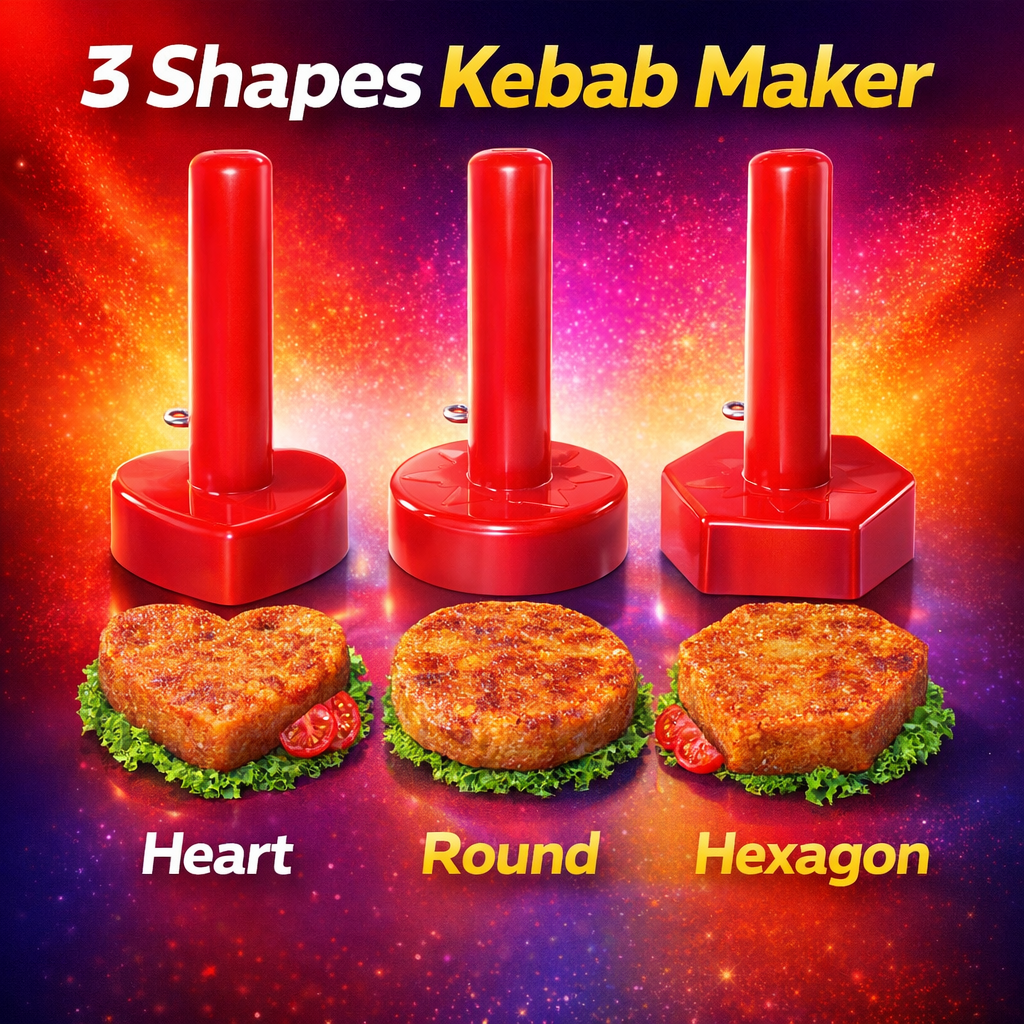 Kabab Maker Set of 3 Pcs (Heart, Round, Hexagon)