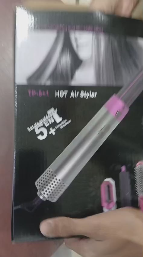 5 in 1 Electric Hair Dryer Brush | Blow Dryer Hair Comb Curling Wand Detachable Brush Kit Negative Ion Straightener Hair Curler