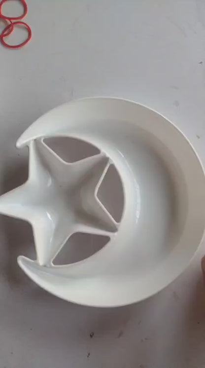 1 PCs Moon Star Serving Plate – Decorative Dessert & Snack Plate, Stylish Star & Moon Design Dish