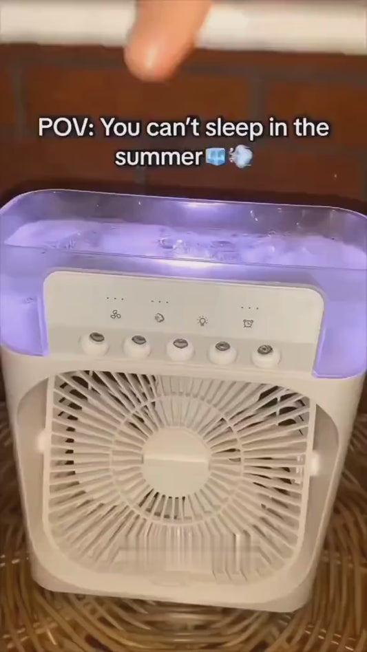 Portable Air Conditioner Fan USB Electric Fan with LED Night Light, Fine Mist Water, and Humidifier Function | Led Night Light Water Mist - 10 inch Big Size