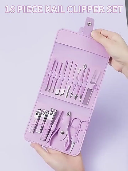 22-in-1 Stainless Steel Nail Care Kit – Manicure & Pedicure Tool Set with Earwax Kit