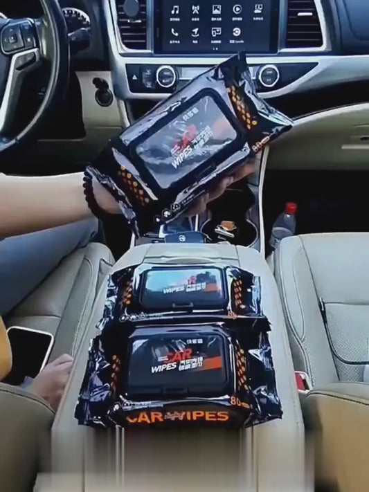 Premium 80Pcs Car Interior Wipes – Quick Shine, Dust Removal & Streak-Free