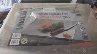 Marble Cutting Board Slab with Pure Stainless Steel Fitting – Non-Magnetic | 30 x 40 cm